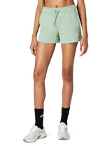 Women's Sportswear Club Fleece Mid-Rise Shorts by Nike – Cotton Blend, Steam/White, Model DQ5802