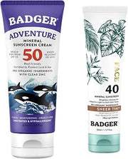 Badger SPF 50 Adventure Mineral Sunscree + SPF 40 Tinted Face Sunscreen