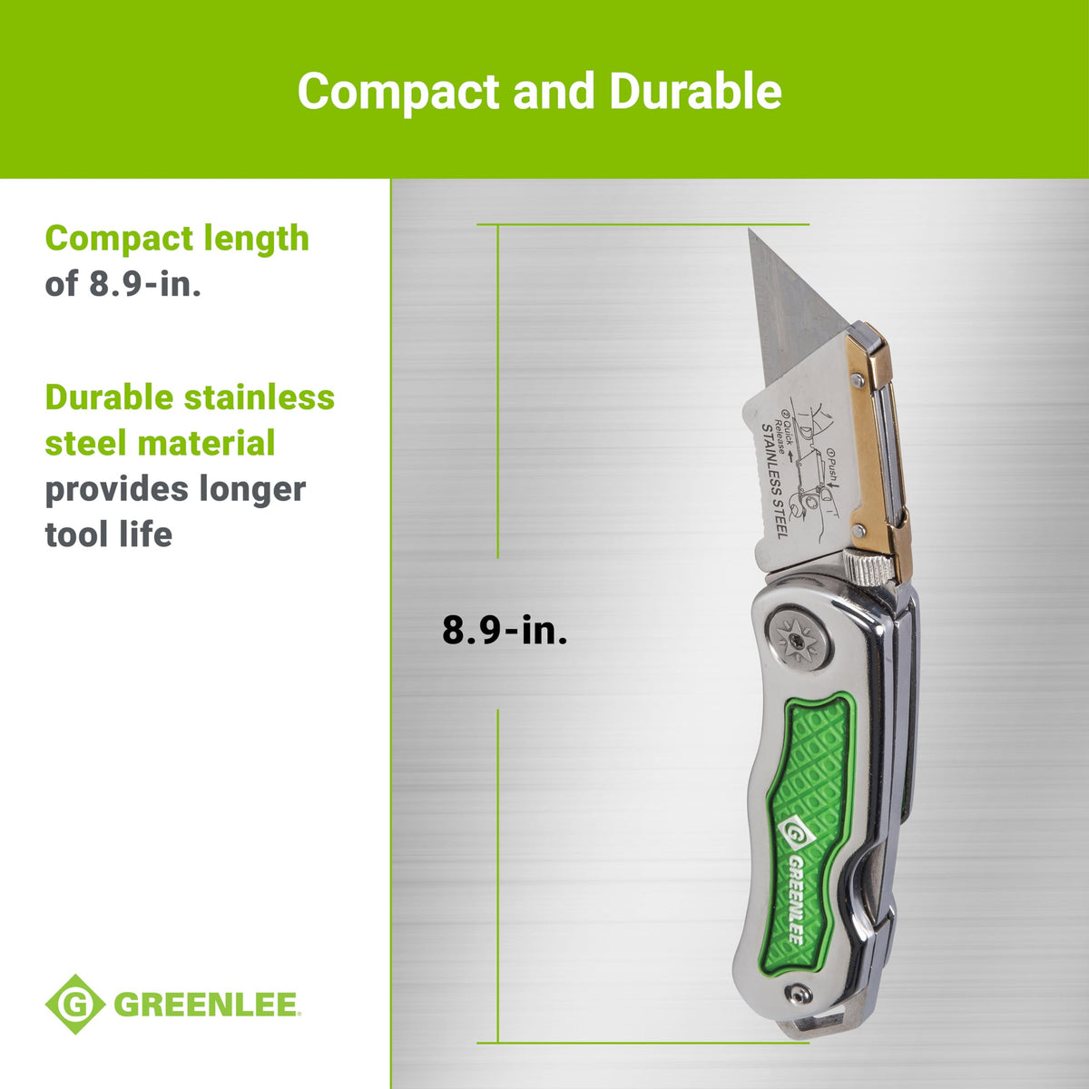 Greenlee Folding / 9.3"L x 5"W x 9.3"H / Green Pocket Knives & Folding Knives