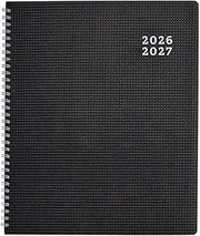 Blueline DuraFlex Essential Academic Monthly Planner, 14 Months, July 2026 to August 2027, Twin-Wire Binding, Two-Piece Poly Cover, 11" x 8.5", Black (CA701V.BLK)