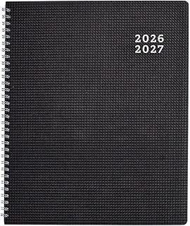 Blueline DuraFlex Essential Academic Monthly Planner, 14 Months, July 2026 to August 2027, Twin-Wire Binding, Two-Piece Poly Cover, 11" x 8.5", Black (CA701V.BLK)