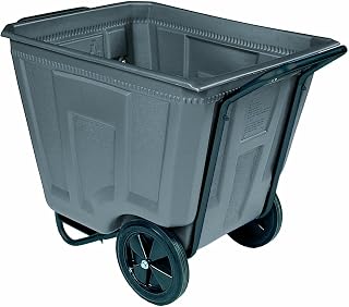 Akro-Mils 76490 30-1/2-Inch W by 47-Inch D by 39-1/2-Inch H 90 Gallon Akro-Cart Medium Duty Plastic Waste Transport Cart, Grey