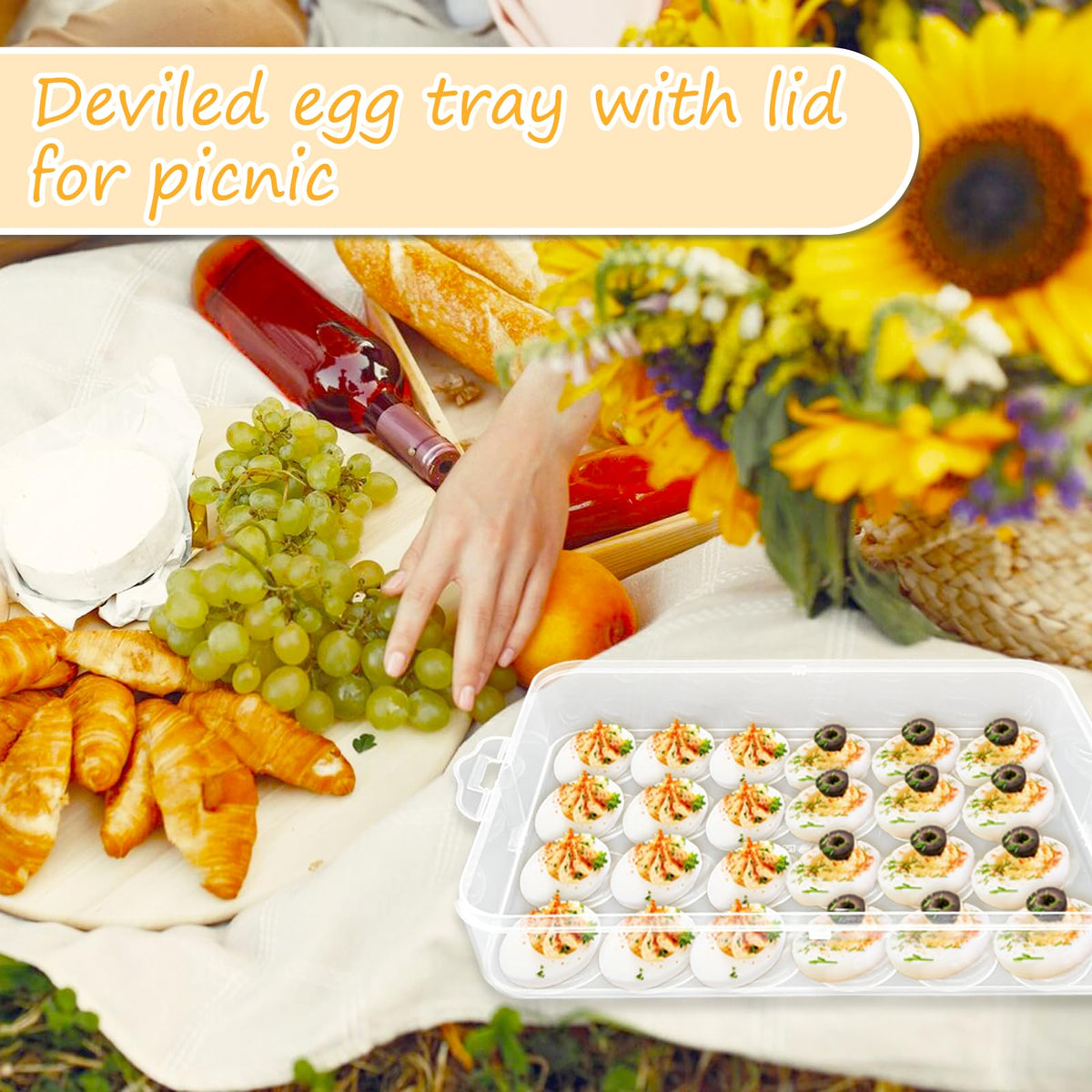 Jgalnim 3 Layer Egg Tray with Lid, Holds 72 Eggs, Clear Plastic
