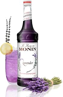 Monin Lavender Syrup for Drinks - Gluten Free, Kosher - 750 ml / 25.4 fl oz