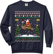 Emu Bird Ugly Xmas Gift Santa Riding Emu Christmas Comfort Colors Adult Sweatshirt