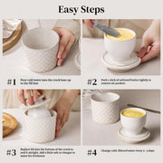 DOWAN Ceramic Butter Keeper, 5 Ounce Capacity, Diamond