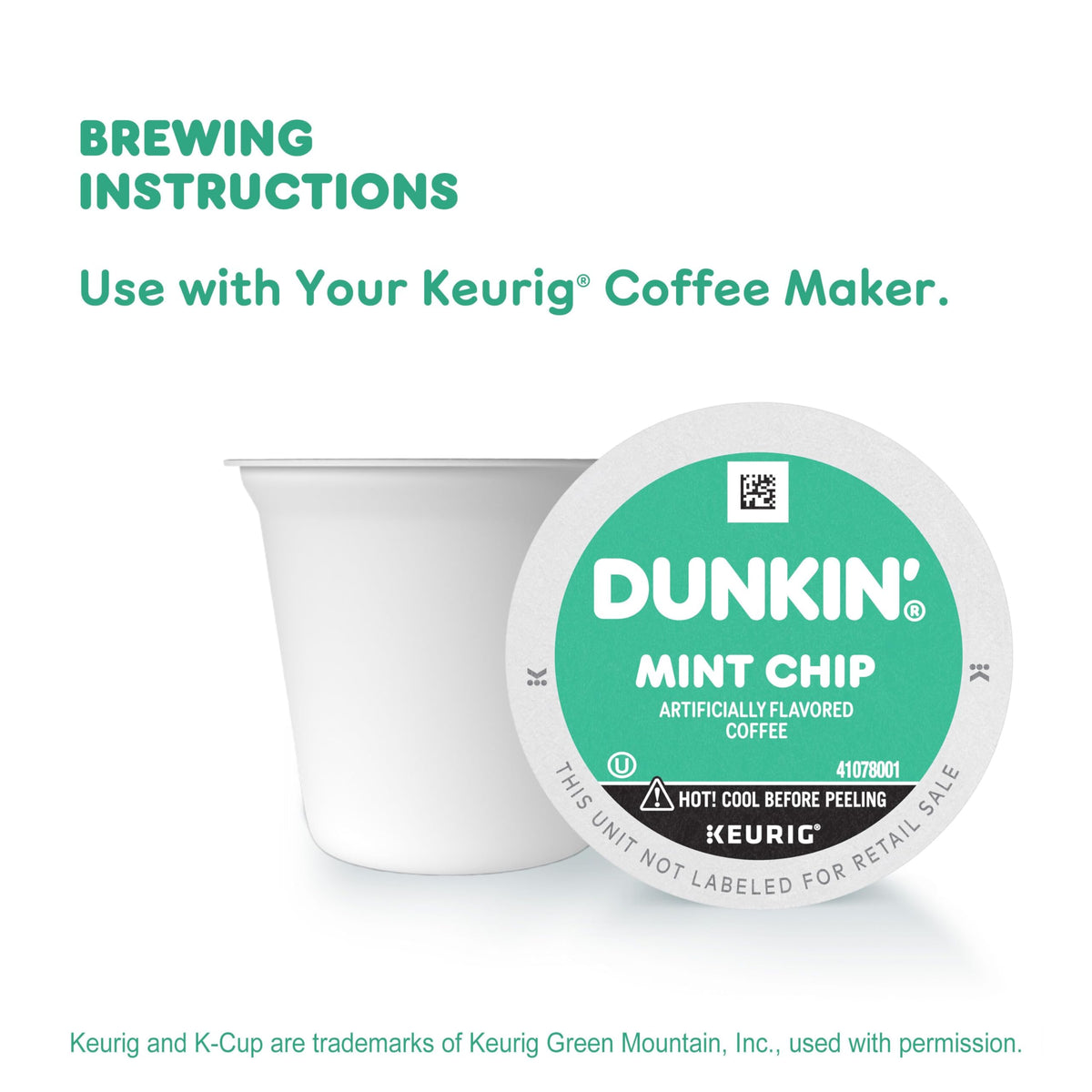 Dunkin’ Mint Chip Artificially Flavored Coffee by Dunkin' – 22 Count (Pack of 1), Model 1069189602