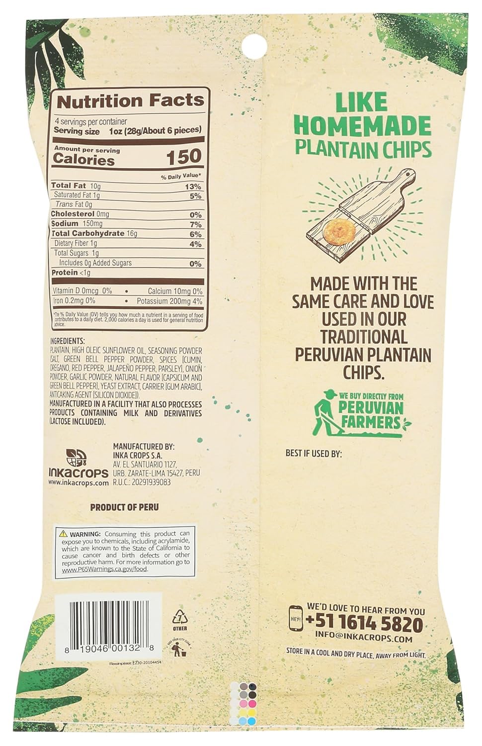 Inka Crops Sea Salt + Jalapeno / 4.13 Ounce (Pack of 6) / 6 Potato
