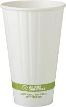 World Centric CU-PA-16D 100% Compostable Double Wall Paper Hot Cup, 16 oz, White (Pack of 600), 16 Ounce (Pack of 600)