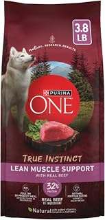 Purina ONE True Instinct Lean Muscle Dry Dog Food, Beef, 3.8 lb Bag