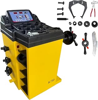 Wheel Balancer Machine, 10-24" Rim, Manual Input, Dynamic/Static/ALU/Motorcycle Modes, 0.25KW Pure Copper Motor, 110V for Garage Workshop Tire Repair (±1g Accuracy)