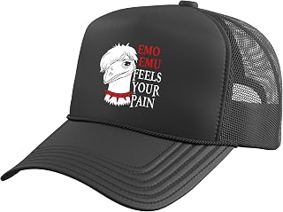 Emo Boy Emo Girl Emu Bird Emocore Punk Aesthetic Goth Trucker Hat with Adjustable Mesh Back