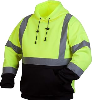 Pyramex Safety Pullover Sweatshirt With Black Bottom Hi Vis Lime 3X Large