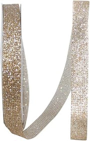 Reliant Ribbon Corsage Mesh Glitter Ribbon, 5/8 Inch X 25 Yards, Silver/gold