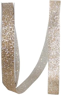 Reliant Ribbon Corsage Mesh Glitter Ribbon, 5/8 Inch X 25 Yards, Silver/gold