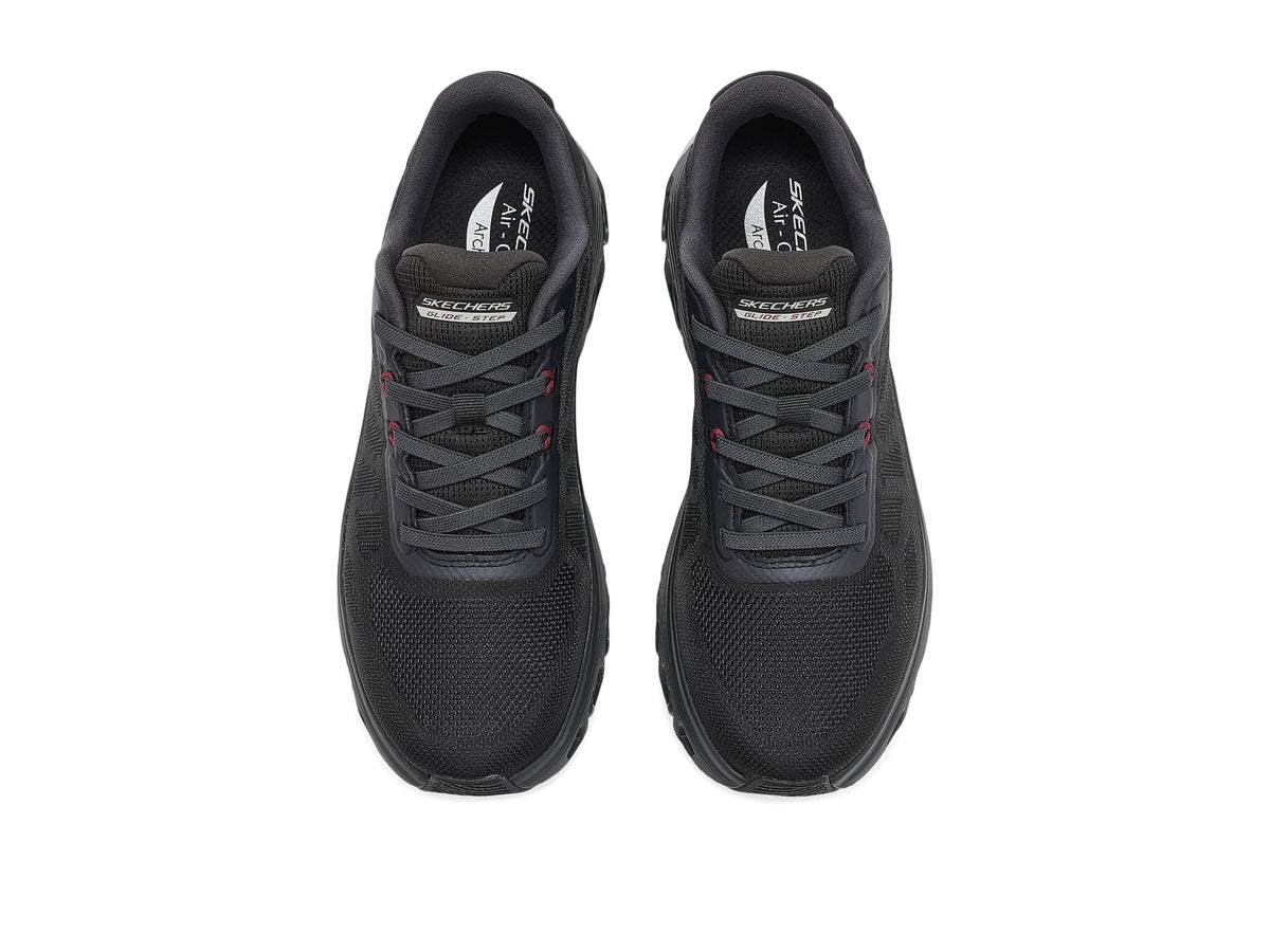 Men's Arch Fit Glide-Step Wave Bremet by Skechers – Mesh, Black/Red, Model 233488