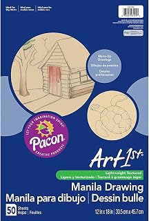 Pacon Art1st Drawing Paper, Manila, Standard Weight, 12" x 18", 50 Sheets