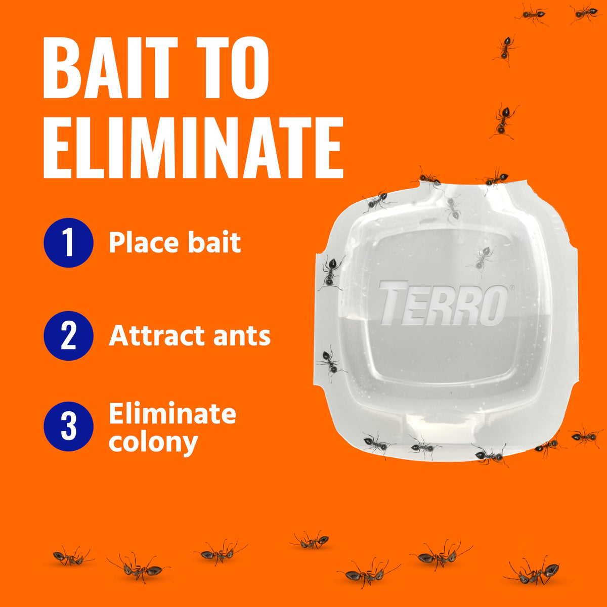 Indoor Liquid Ant Baits with Adhesive Strips for Discreet Baiting - TERRO Ant Trap and Bait Station - 4 Count - T334B (Pack of 5) – 4 Bait Stations, Plastic, Orange