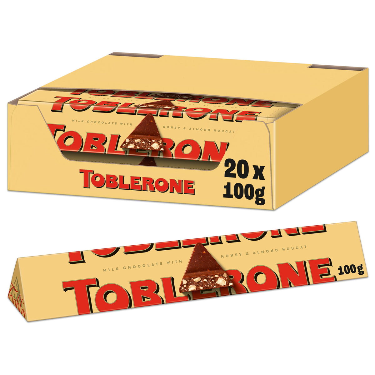 Milk Chocolate 100 g (Pack of 20) by Toblerone – 3.5 Ounce, brown, Model 21001