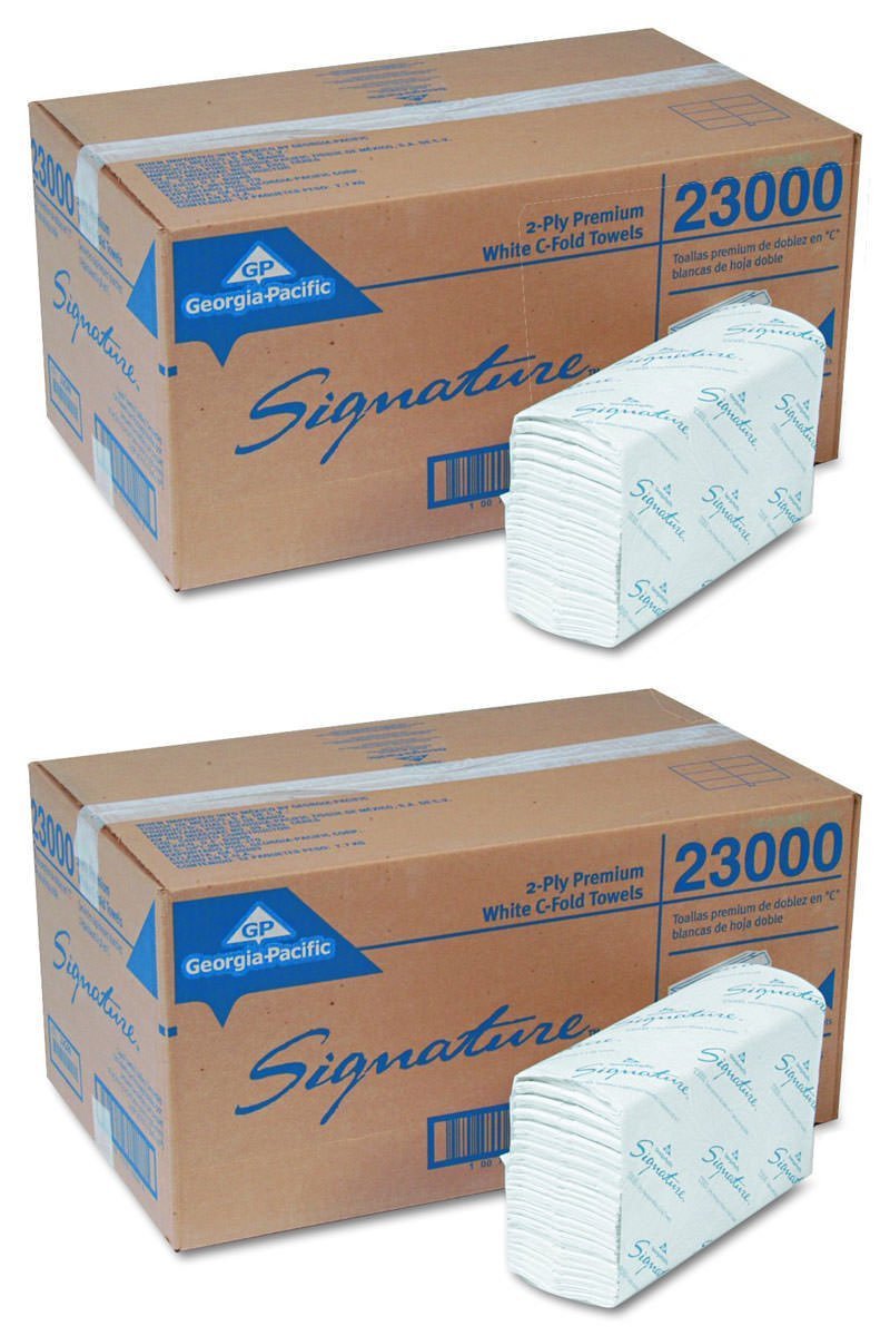 Georgia-Pacific Signature 23000 2-Ply Premium C-Fold Paper Towel – 13.2" L x 10.1" W, White