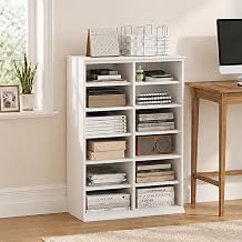 Furinno FANO Book Shelf, 12-Cube Stackable Bookshelf, White