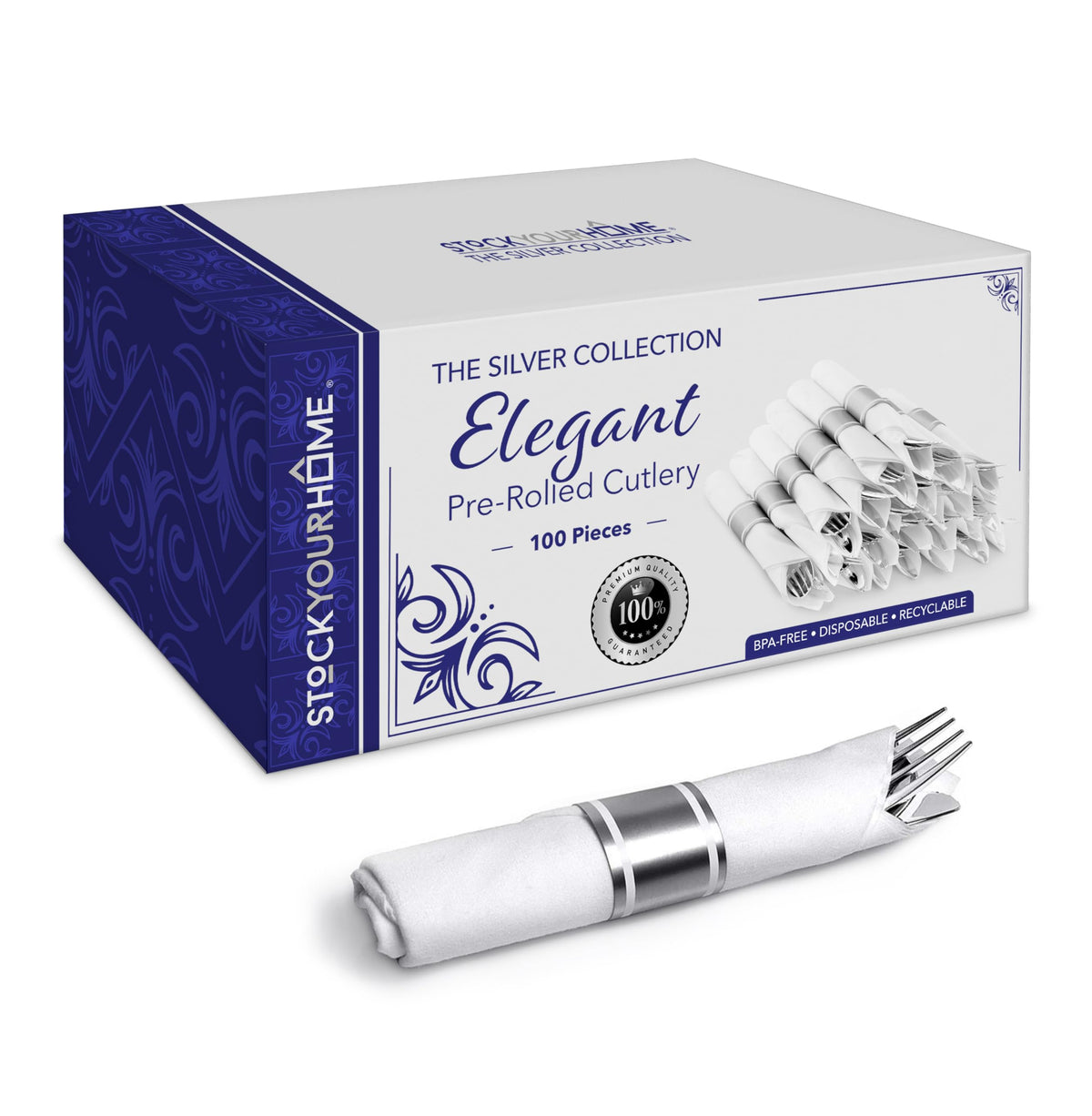 Stock Your Home 100 Count / Silver / Formal Spoons