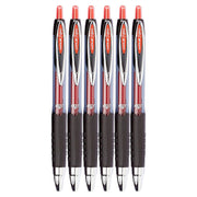Signo Gel 207 Rollerball Pens by Uni-Ball – 1 Count (Pack of 6), Stainless Steel, Red