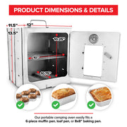 Portable Camping Oven by Modern Innovations – 10.25 x 10.25 x 10.75 inches, 16900.0 cubic_centimeters, Stainless Steel