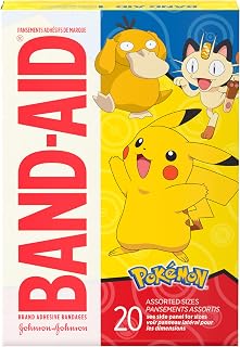 BAND-AID Brand Adhesive Bandages, Pokémon, Assorted Sizes, 20 Count