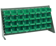 QUANTUM STORAGE SYSTEMS Green / 19" H x 36" W x 8" D / 6" L x 5" W x 3" H 32 Ultra Green Bins Open Storage Bins