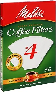 Melitta 624404 #4 White Cone Coffee Filters 40 Count