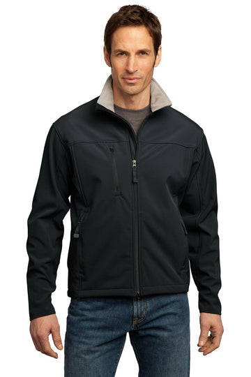 Tall Glacier Soft Shell Jacket Black/Chrome by Port Authority – 3X-Large Tall, 100 % Polyester,Polyester,Spandex, Black/ Chrome, Model TLJ790