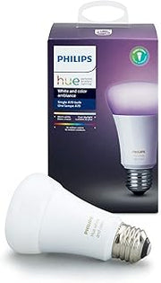 PHILIPS Hue Single Premium A19 Smart Bulb, 16 million colors, for most lamps & overhead lights (Hue Hub Required, Works with Alexa), Old Version