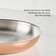 CopperBond® Aura™ 12.5" Professional Copper Skillet by Hestan – 12.5 Inches, 3.5 quarts, Copper, Model 31849