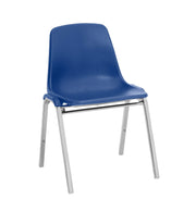 Poly Shell Stack Chair Black with Chrome Frame by National Public Seating – Polypropylene, Chrome, Black, Model 8110