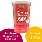 Bubble Tea Raspberry Dragonfruit Black Tea Bubble Tea by JOYBA – 6 Pack, Pack of 6