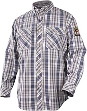 Black Stallion (WF2110-PB Cotton Work Shirt, 7 oz Flame Resistant AR/FR Cotton, Pearl Snap Closure, Chest Pockets with Flaps, Flame Resistant Stitching, 4X-Large, Blue Plaid