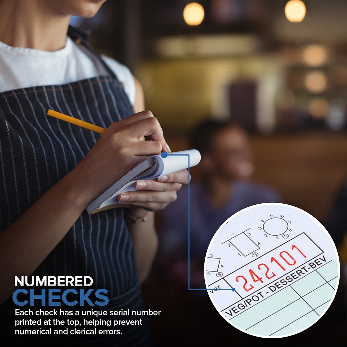3.25 x 5.125 Mini Guest Check Pads (10 Pack) - Small Detachable Checks - 1 Part Green Paper Guest Check Pads - Small Server Notepads & Waitress Order Pads - Check Pads for Diners