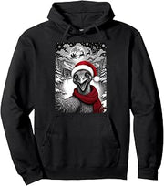 Emu Bird Christmas Selfie Full Moon Night Starry Sky Xmas Pullover Hoodie