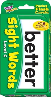Trend Enterprises Sight Words Level C Pocket Flash Cards, Great for Skill Building and Test Prep, 56 Two-Sided Cards Included, 108 Commonly-Used Words, for Ages 6 and Up
