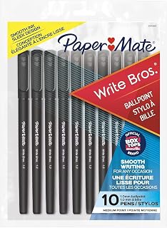 Paper Mate Write Bros Ballpoint Pens, Medium Point (1.0mm), Black, 10 Count