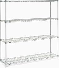 Nexelate Wire Shelving Starter Unit, Silver Epoxy, 72"W X 18"D X 74"H