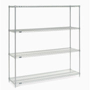 Nexelate Wire Shelving Starter Unit – 4, Alloy Steel, Silver, Model 990142