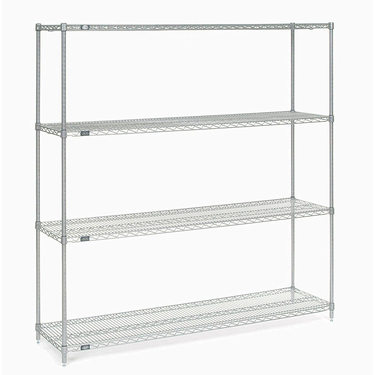 Nexelate Wire Shelving Starter Unit – 4, Alloy Steel, Silver, Model 990142