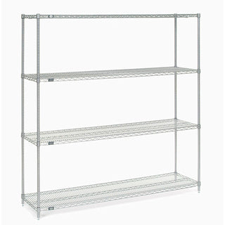 Nexelate Wire Shelving Starter Unit – 4, Alloy Steel, Silver, Model 990142