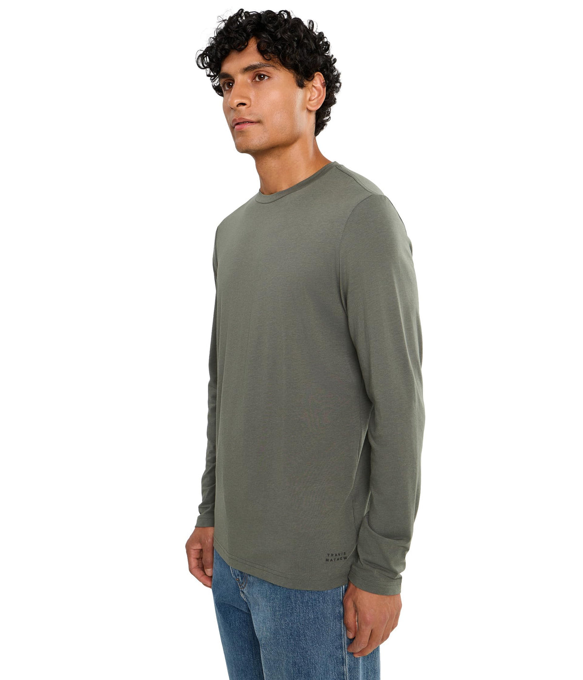Cloud Crew Long Sleeve by TravisMathew – Medium, 48.5% cotton, Dark Olive, Model A46609