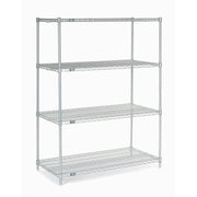 24486C Chrome Wire Shelving by Nexel – 48" W x 24" L x 63" H, Alloy Steel, Chrome, Model 188410