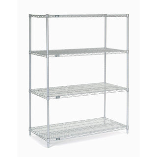 24486C Chrome Wire Shelving by Nexel – 48" W x 24" L x 63" H, Alloy Steel, Chrome, Model 188410