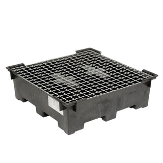 Spill Containment Sump with Wire Deck by Global Industrial – 50.5"L x 50.5"W x 15.88"H, Polyethylene, Black, Model 298441