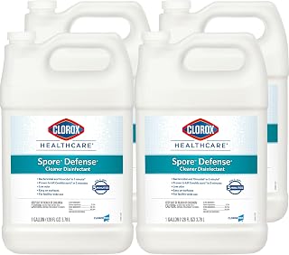 Clorox Healthcare Spore Defense Cleaner Disinfectant, Closed System Refill Bottle, 128 Fluid Ounces, Pack of 4 (Package May Vary)